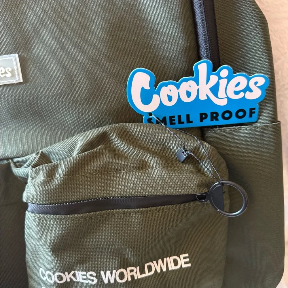 New Olive Green Cookies Smell Proof Backpack - Picture 3 of 10
